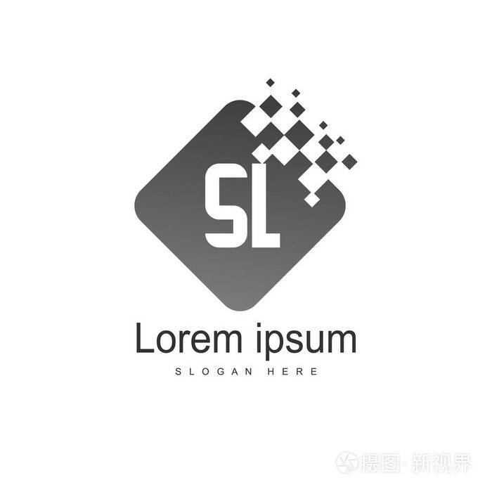 初始字母sl标志模板设计. 最小字母标志设计