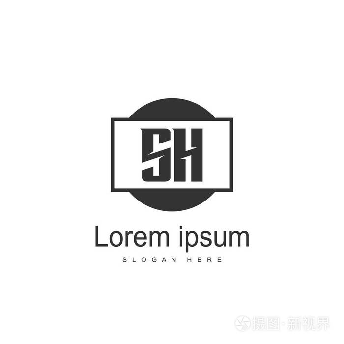 初始字母sh标志模板设计最小字母标志
