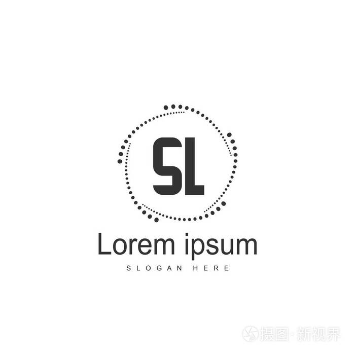 初始字母sl标志模板设计. 最小字母标志设计