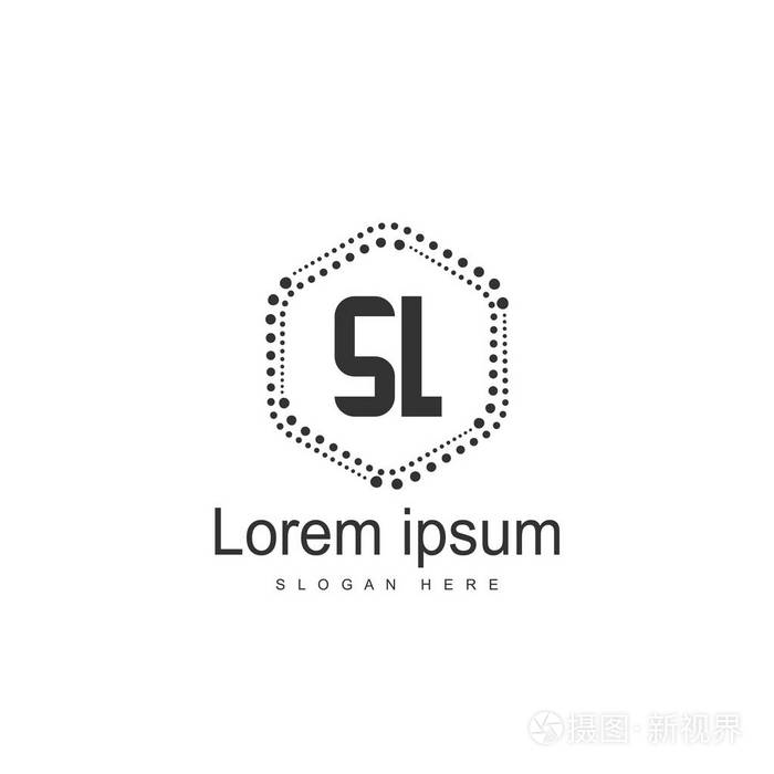 初始字母sl标志模板设计. 最小字母标志设计