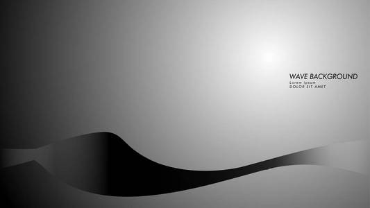 矢量抽象背景与波和线模式。 黑白抽象壁纸矢量设计