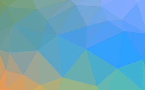 浅蓝色黄色矢量梯度三角形纹理。 具有梯度的多边形抽象插图。 您的网站的新纹理。