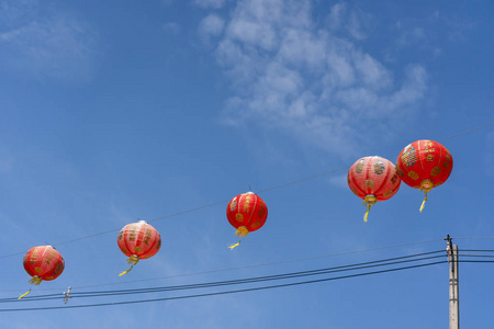  lunar new year holiday background concept.China lantern hanging