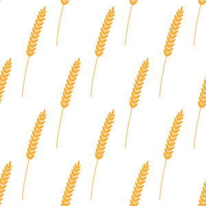 无缝图案。 矢量图。 农业小麦背景矢量图示设计