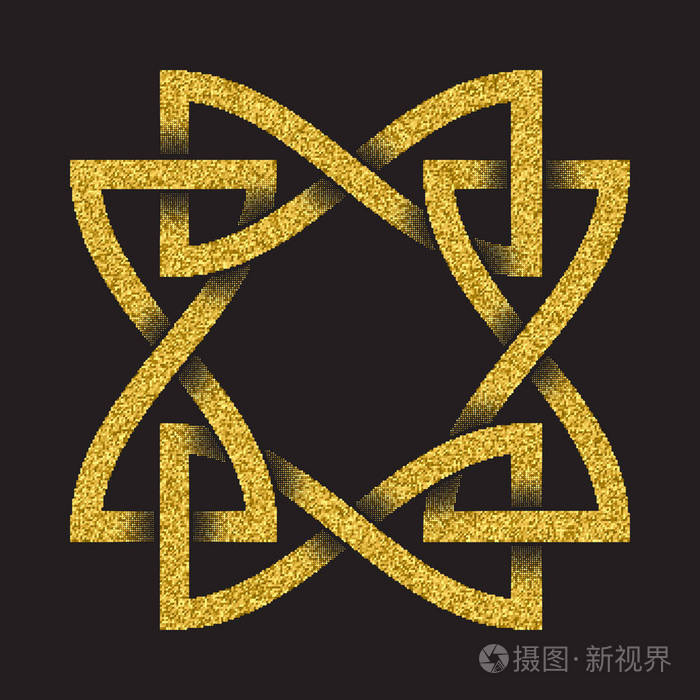 部落十字架符号. 珠宝设计的金邮票.