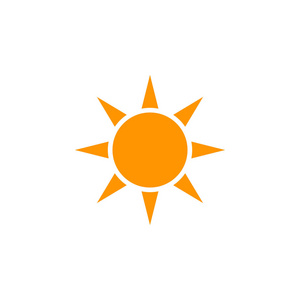 太阳图标矢量立体标志插图彩色象形文字隔离白色