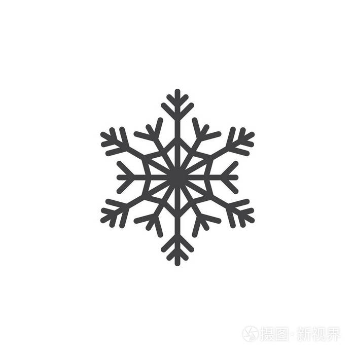 冷符号雪花线图标轮廓矢量符号线形象形图隔离在白色上 标志插图