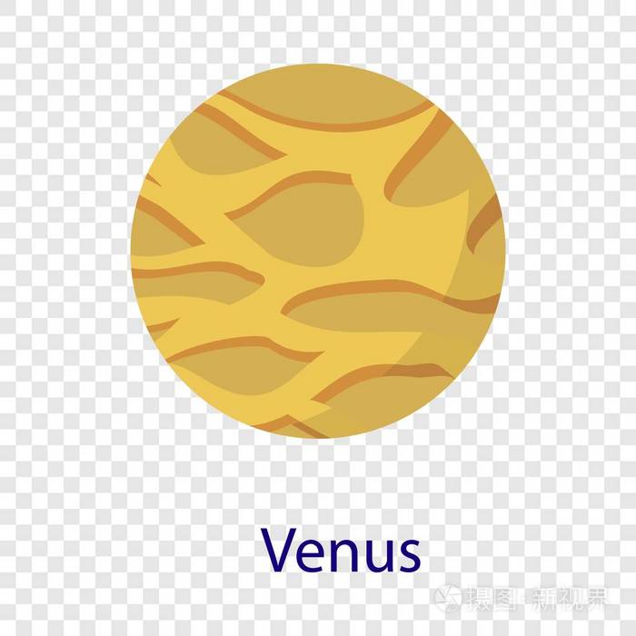 金星行星图标, 扁平风格