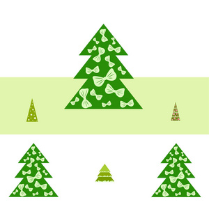 圣诞贺卡与树木矢量背景