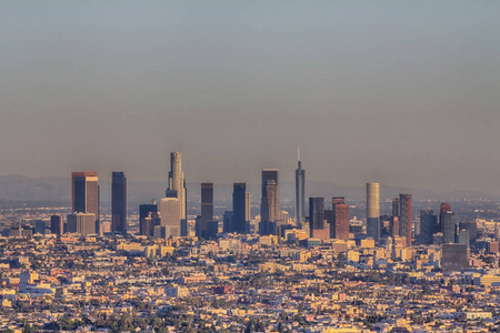 加州洛杉矶市中心的鸟瞰图