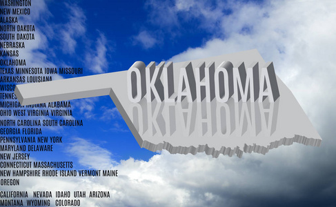 俄克拉荷马州的天空背景铭文