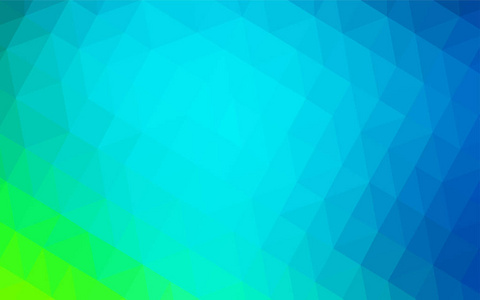 浅蓝绿色矢量抽象多边形模板。 具有梯度的三角形几何样本。 全新的风格为您的业务设计。