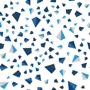 深蓝色矢量无缝等距盖与多边形风格。 带有三角形形状的闪光抽象插图。 纺织品壁纸设计。