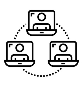 在线协作线图标设计图片