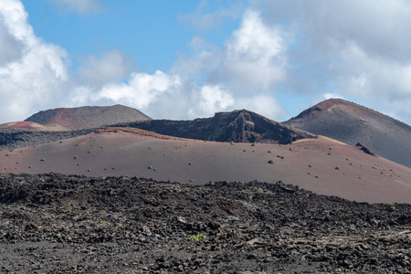 火山景观蒙特纳斯德尔福戈蒂曼法亚国家公园兰萨罗特加那利群岛西班牙