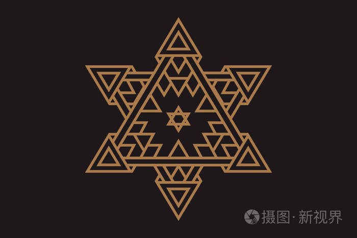 宗教,哲学,灵性,神秘符号的集合.大卫之星