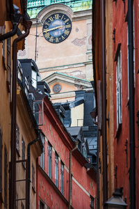 瑞典斯德哥尔摩老城的塔钟