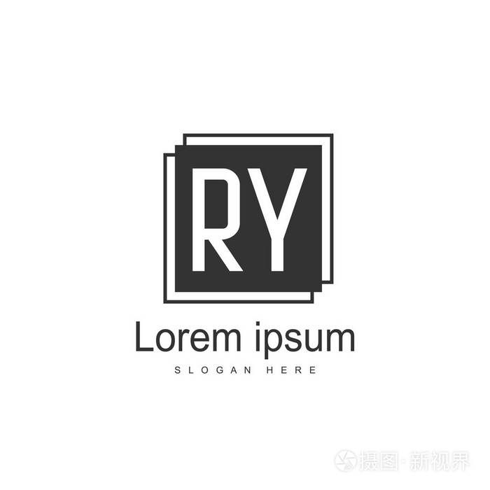 初始ry标志模板. 极简字母标志模板设计