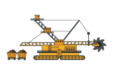 采矿机械和货车车图片