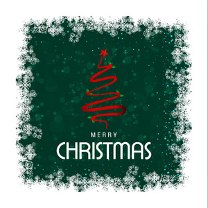 带有字体和绿色背景的圣诞祝福卡