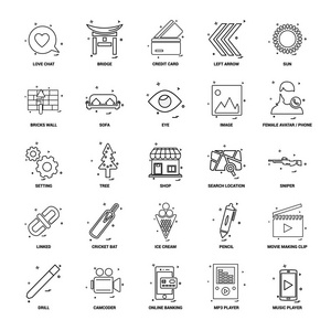 25个商业概念组合线图标