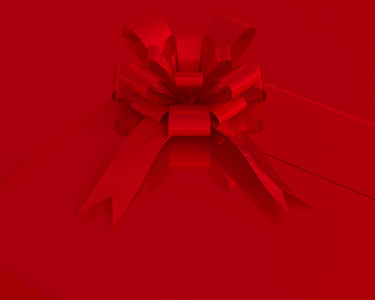 红色礼品盒和复制空间为您的文本。 最小概念3D渲染。
