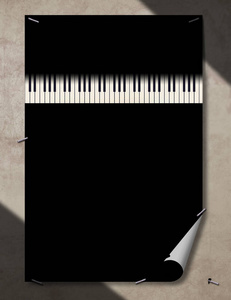 钢琴键盘在戏剧性的光线下是黑白的。 这是一个例子。