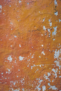 老墙纹理背景与裂缝和剥落油漆。