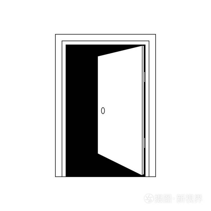 门图标 黑白图标 输入或退出符号.