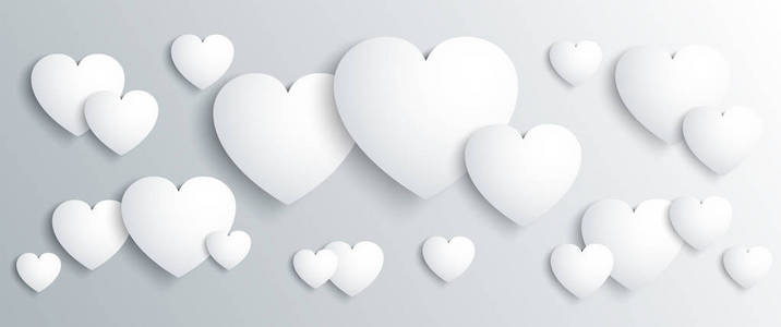 白色的心美丽的概念情人节股票向量