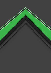 抽象绿色箭头方向重叠灰色设计现代未来主义背景矢量插图。