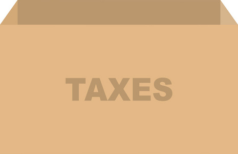 税务文件的纸板箱矢量概念