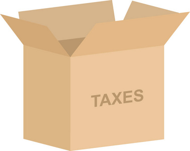 打开纸板箱矢量税务文件储存概念