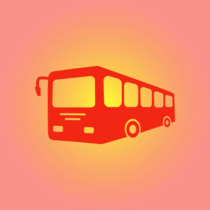 公共汽车标志图标。公共交通标志。平面设计风格。