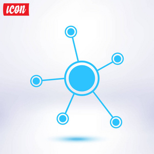 社交网络单一图标..全球技术。商中的社会联系网络..