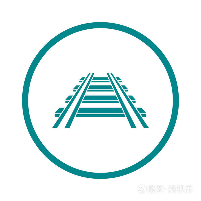 铁路图标. 火车标志. 轨道道路符号.