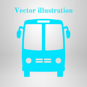 公共汽车图标。 校车标志。 国际旅游交通。 舒适的车辆。