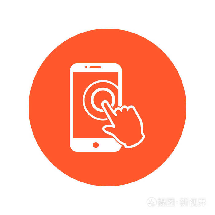 触摸屏智能手机标志图标. 指针符号. 平面设计风格. 矢量eps10.