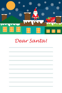 圣诞信给圣诞老人，为儿童模板，Layot