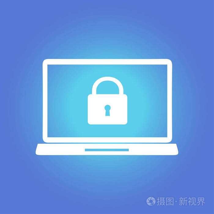 互联网安全概念图标. 识别和保护符号.