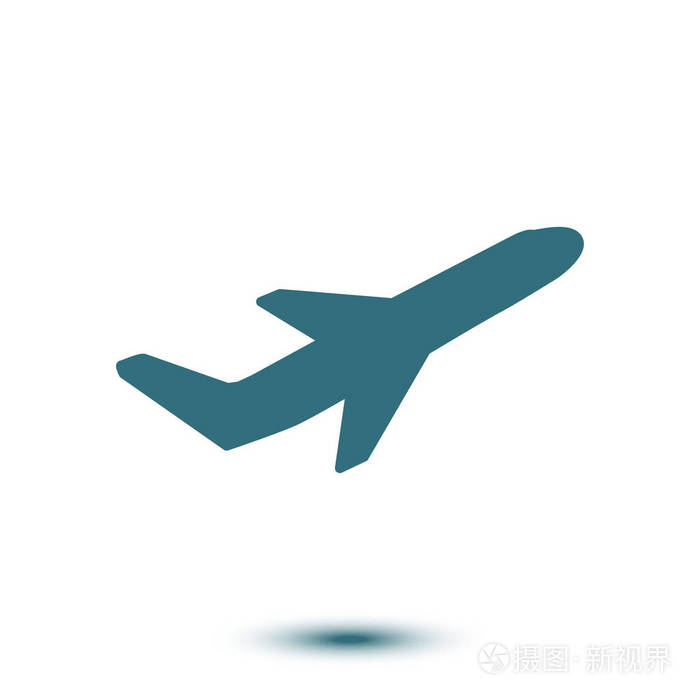 飞机机票,航空旅行,起飞剪影元素. 平面符号. 旅游图标. 平面设计.