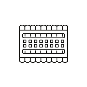  white vector illustration of embroidery organizer. Line icon of