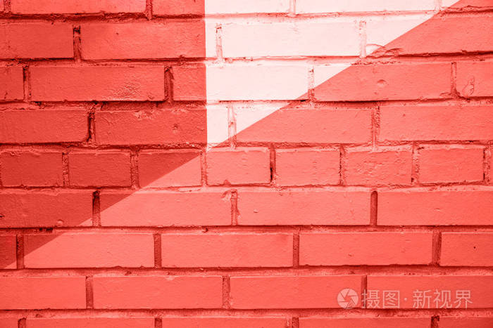 彩色砖墙背景活珊瑚颜色的2019年