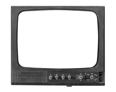 白色背景上的复古电视