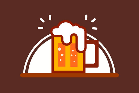 啤酒啤酒杯啤酒啤酒节平面矢量图