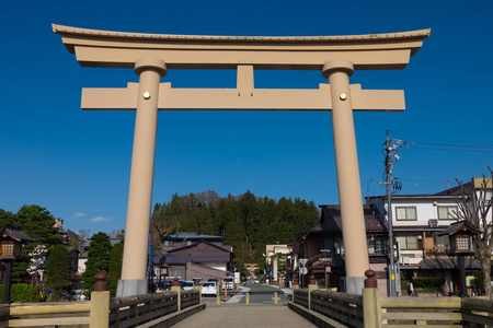 日本岐阜县山田地区高山城周边景观