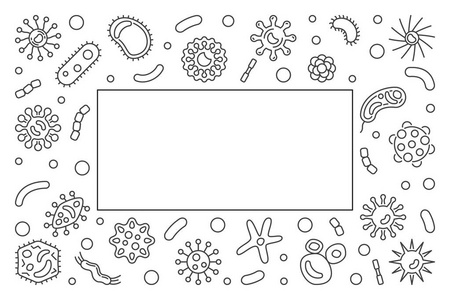 微生物水平框架。向量概述例证