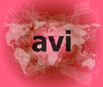 数字概念数字屏幕上的avi字