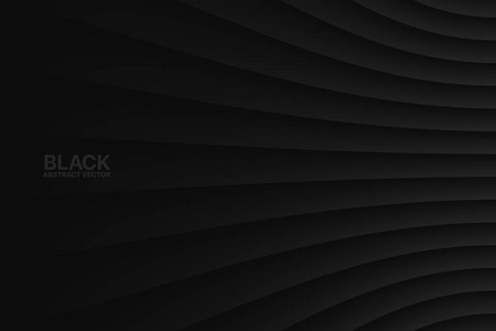 黑色清晰空白微妙的几何矢量抽象背景。 深色无色空表面。 三维概念SCI FI技术插图。 极简主义壁纸