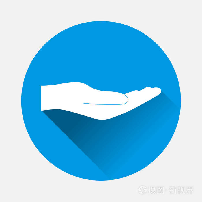 平面图像平手设计与长阴影 图层分组,以便于编辑插图.